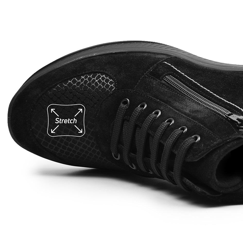 Minfot Helga Känga med dragkedja Stretch TEX-membran Svart