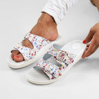 Minfot Massage Sandaler Blommig Vit