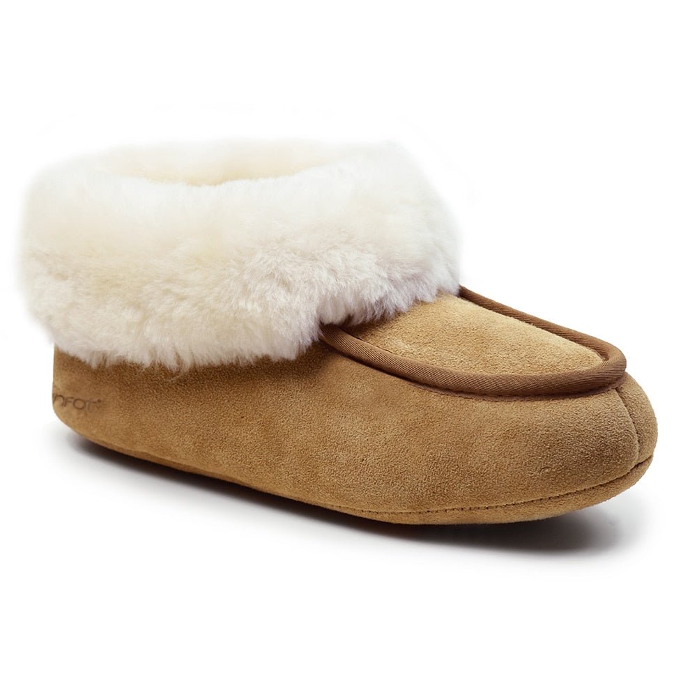 Minfot Fårskinnstofflor Sunne Chestnut Mocka