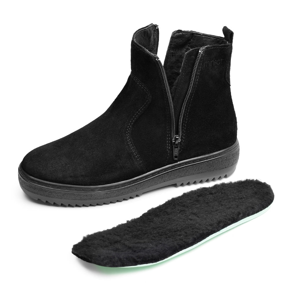 Minfot Dubbskor Idre Mocka Ull Svart