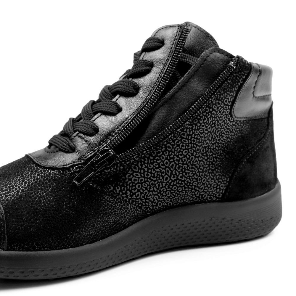 Minfot Way Hög Sneaker Bred Stretch Svart