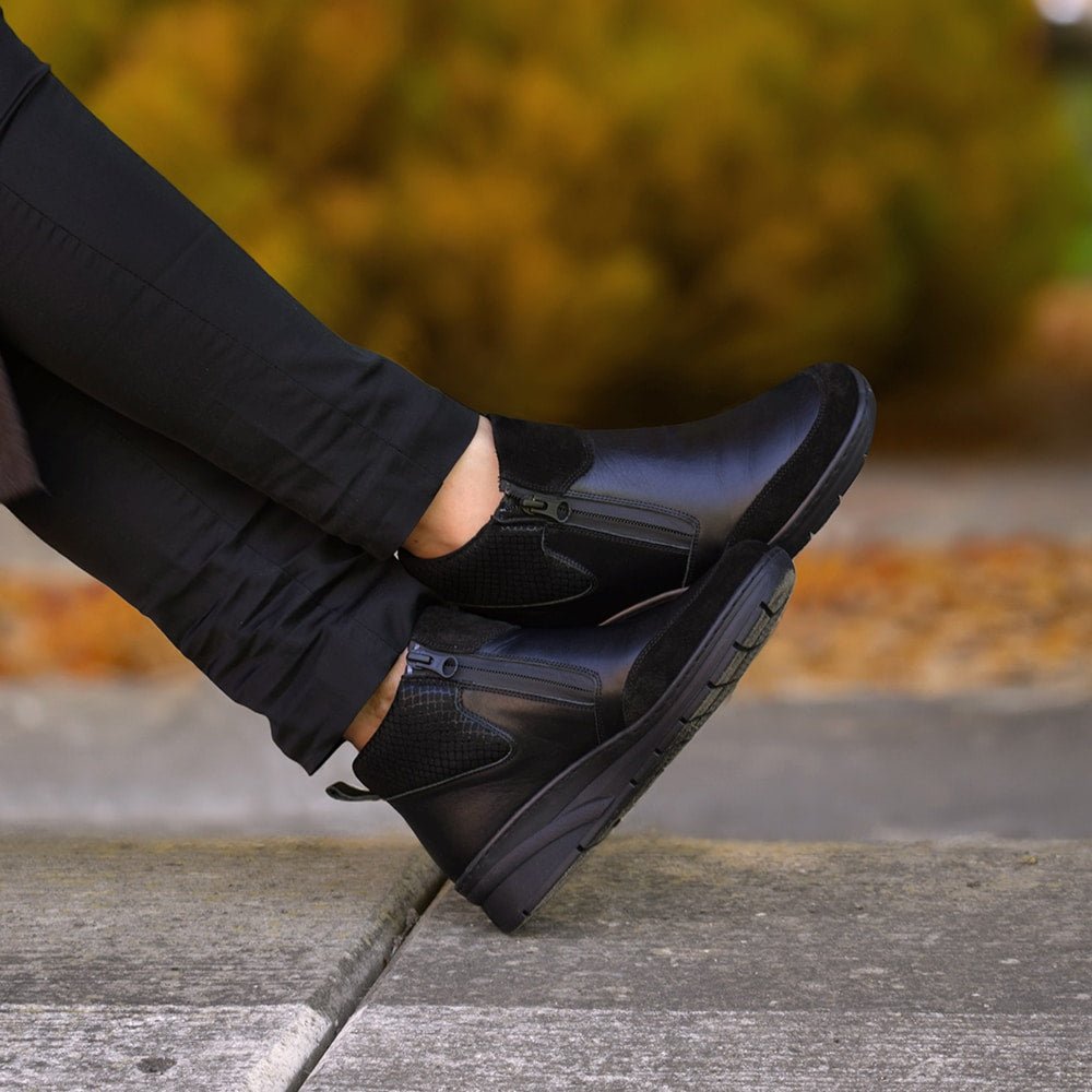 Minfot Hilma Boots med Dragkedja TEX-membran Svart