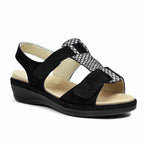 Suave Marilyn Sandaler Dam Extra Breda Mocka Svart