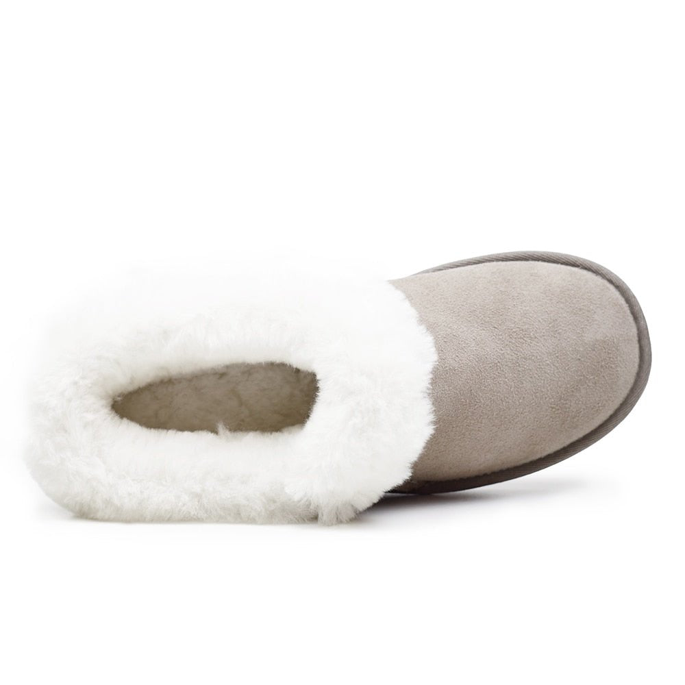 Minfot Fårskinnstofflor Bergen med sula Taupe