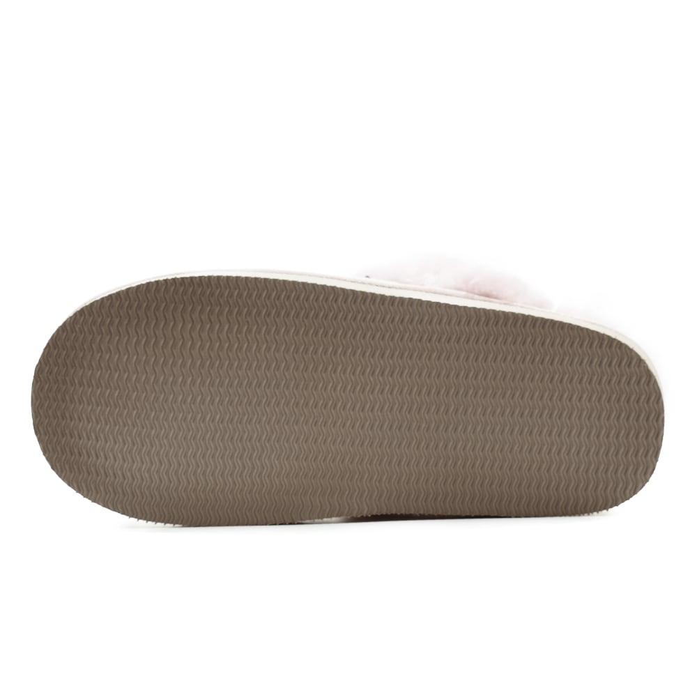 Minfot Fårskinnstofflor Slip-on Duved med sula Rosa