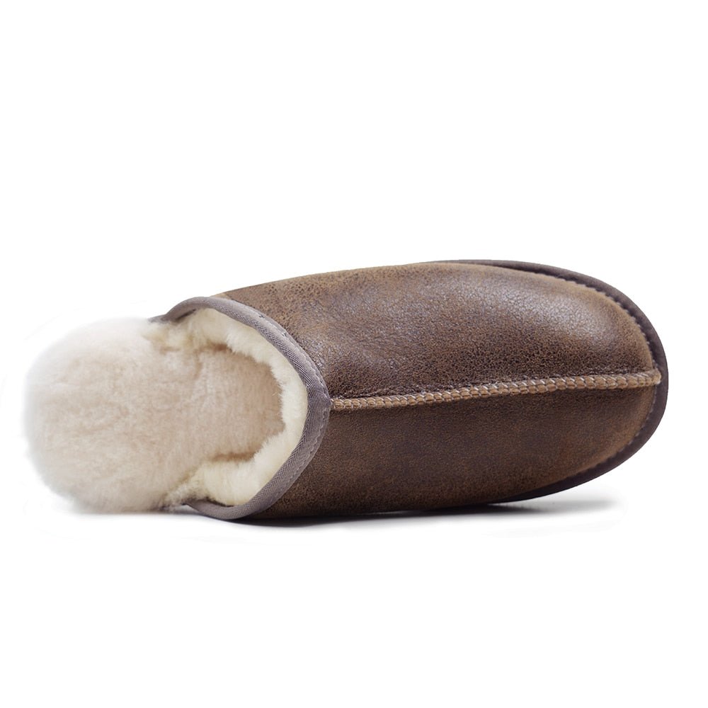 Minfot Fårskinnstofflor Slip-on Orust med sula Waxed Stone