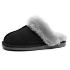 Minfot Lampaannahkatossut Slip on Duved pohjalla Musta