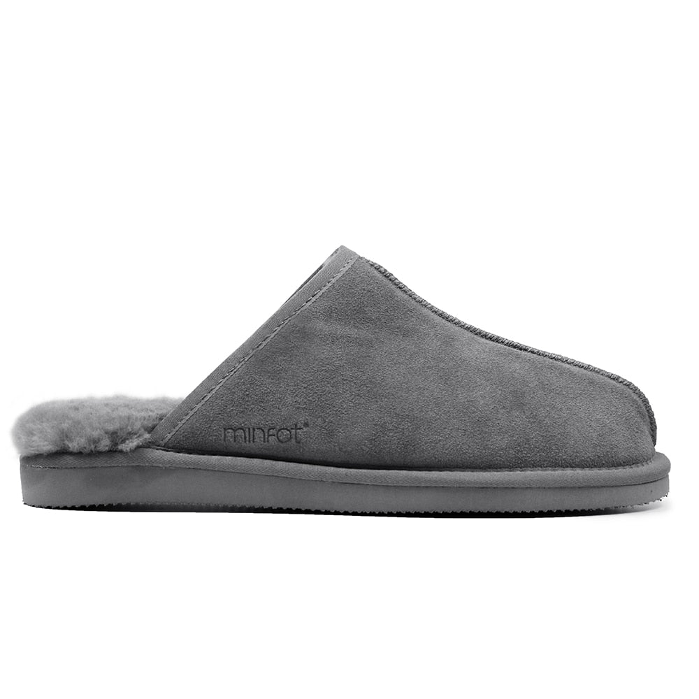 Minfot Fårskinnstofflor Slip-on Orust med sula Grå