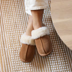 Minfot Fårskinnstofflor Slip-On Duved med sula Chestnut
