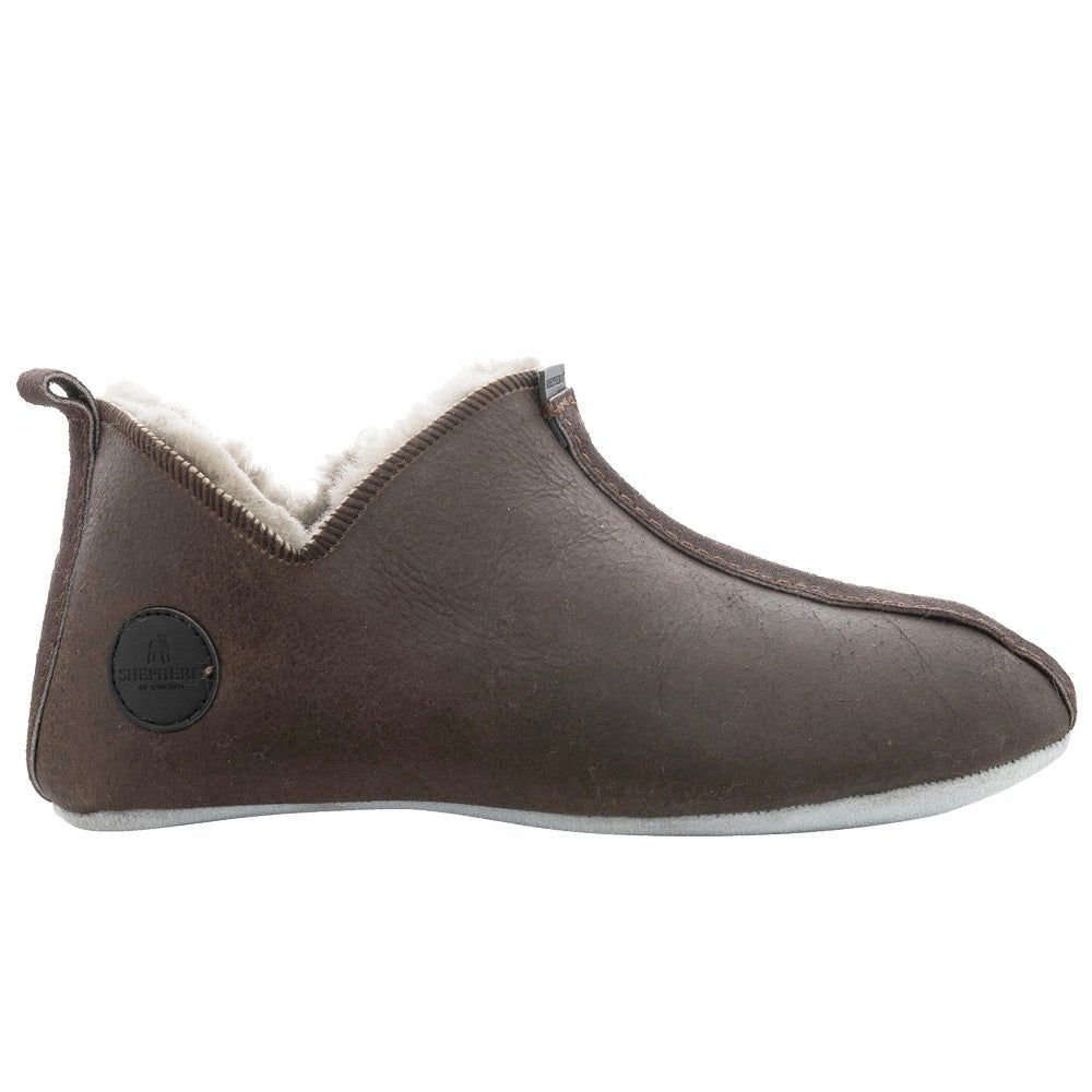 Shepherd Lina Fårskinnstofflor Stone Oiled Antique