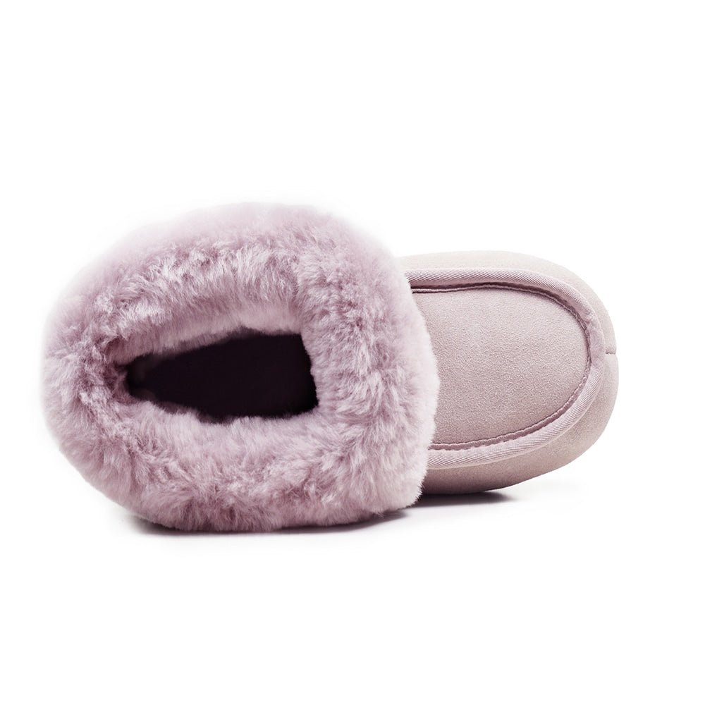 Minfot Fårskinnstofflor Barn Hven Rosa