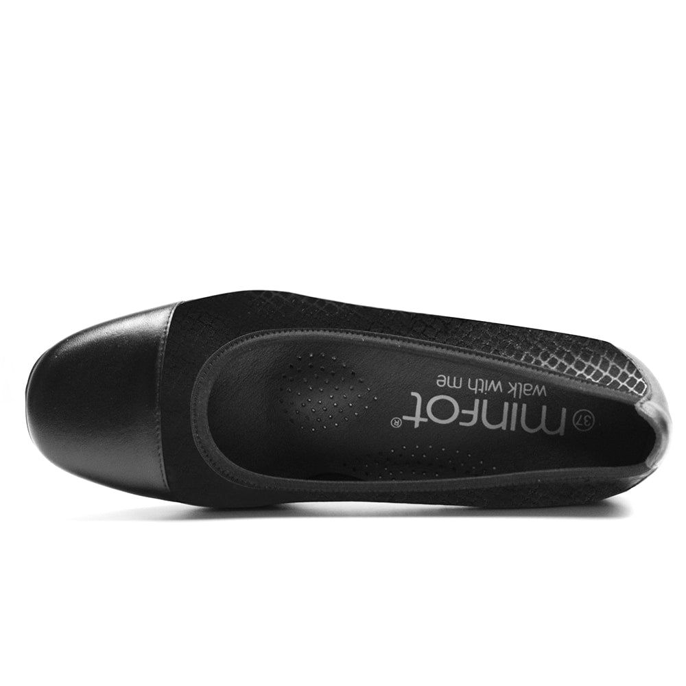 Minfot Irma Dam Finskor med Klack Stretch Svart