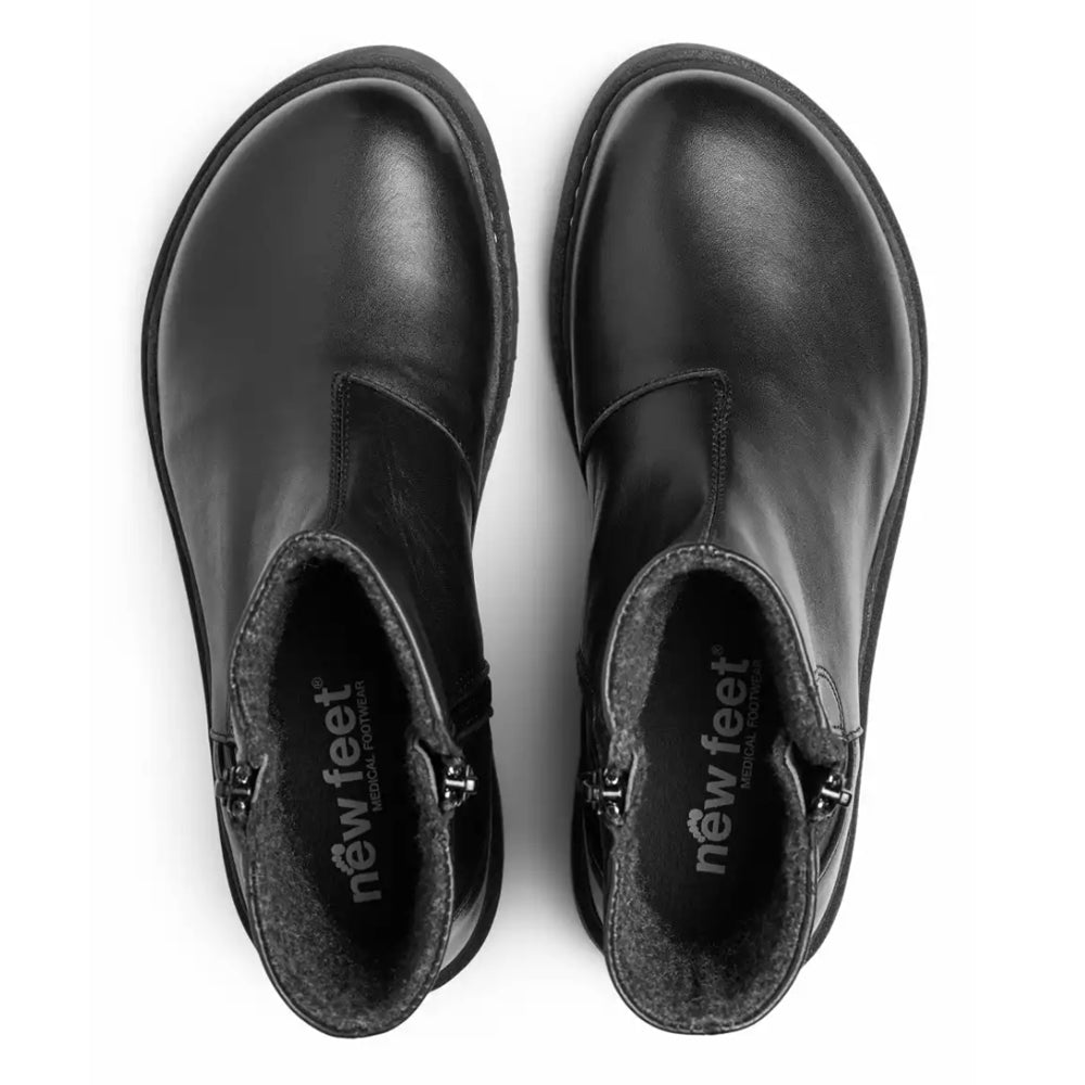 New Feet Lykke Boots Dubbla Dragkedjor Svart