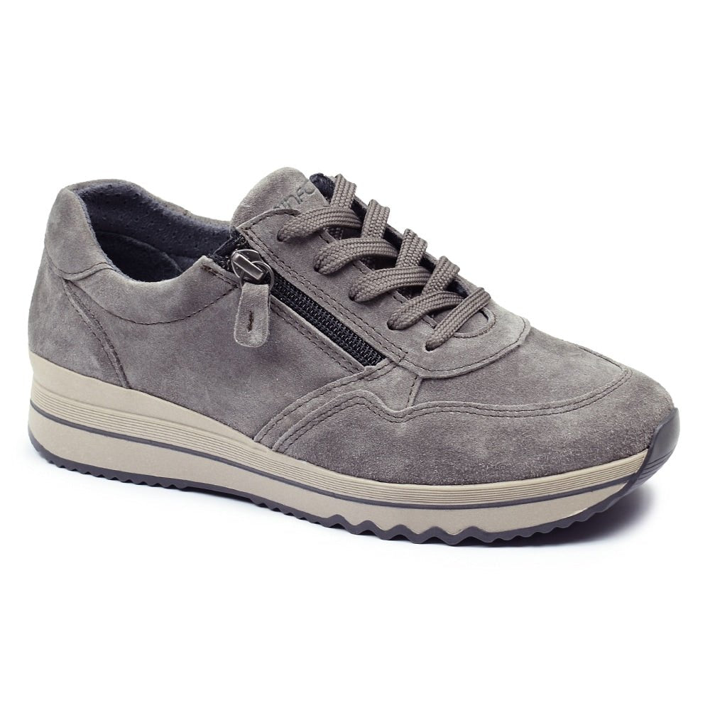Minfot Cloe Sneaker Dragkedja Mocka Taupe