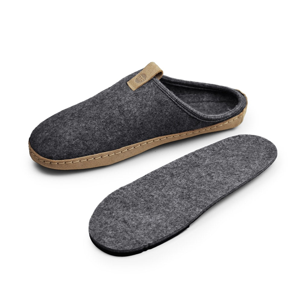 Minfot Cabin Tofflor Unisex Ull Grå