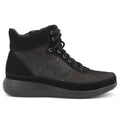 Green Comfort Leaf Lace Boot Salmon Black