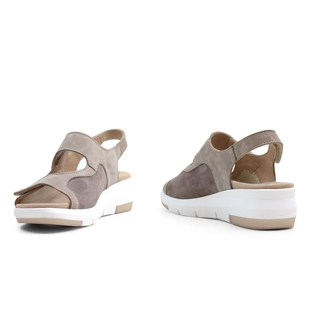 Minfot Sandal Komfort Bea Hälrem Stretch Mocka Beige