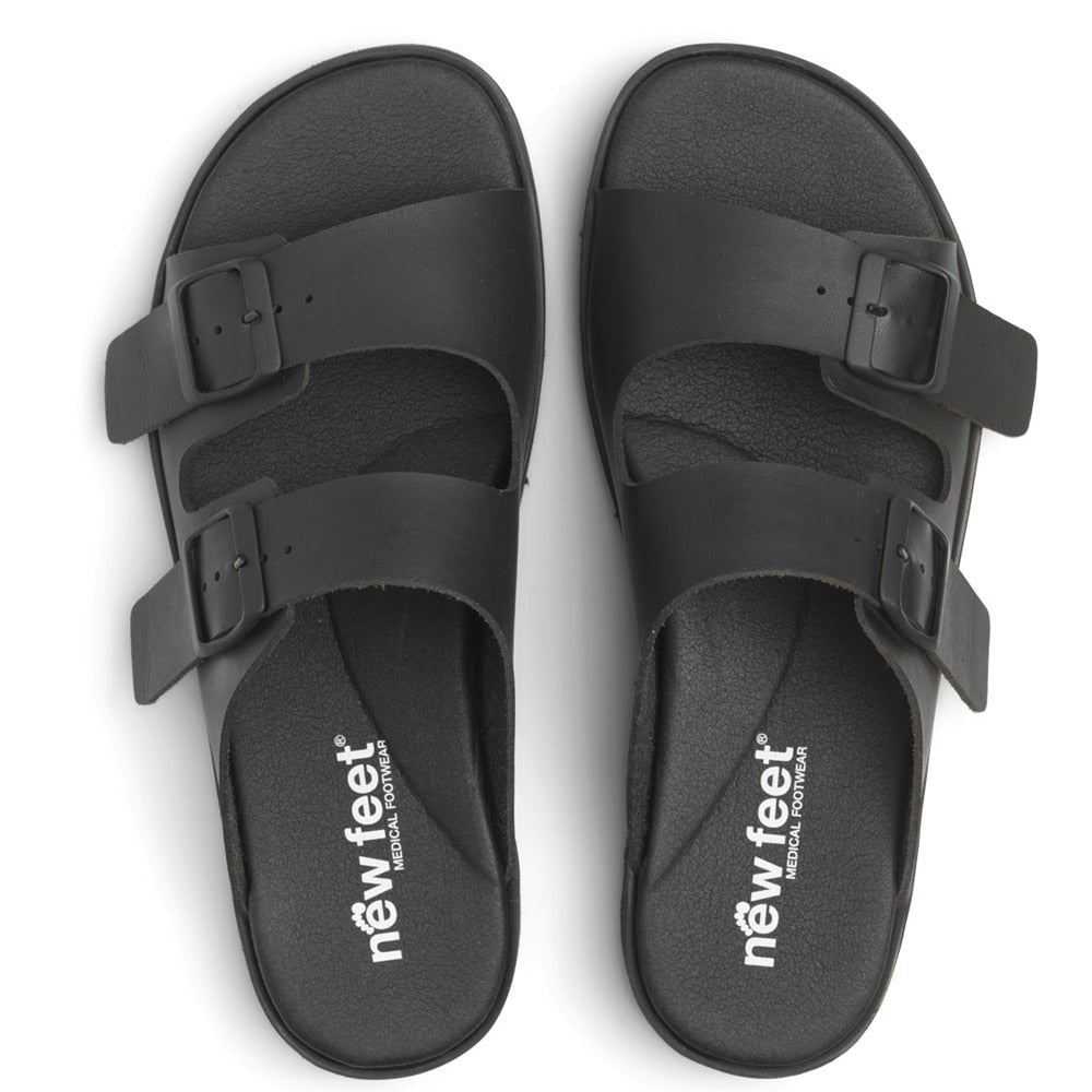 New Feet Connie Breda Sandaler Microfiber Unisex Svart