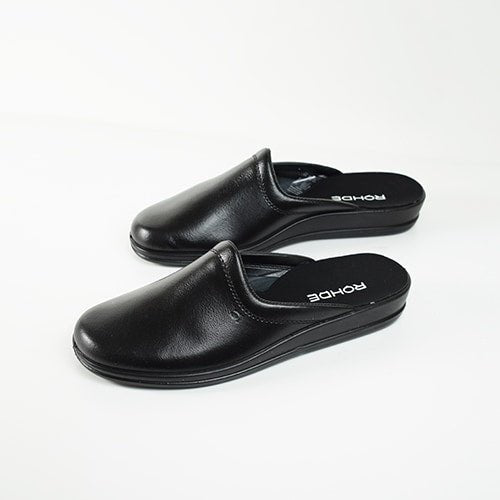 Rohde Herrtofflor Läder Svart Slip-on