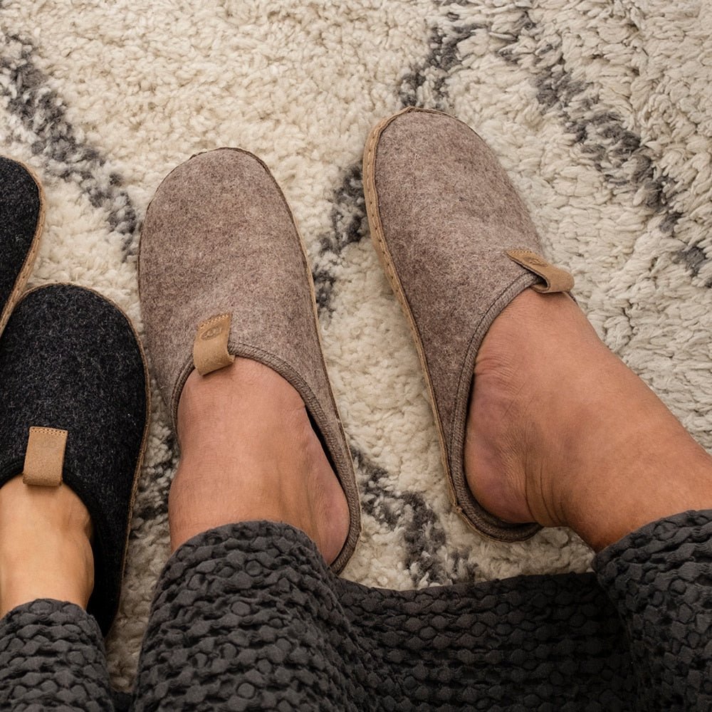 Minfot Cabin Tofflor Unisex Ull Brun