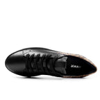 Minfot Comfort Sneakers Dam Skinn Leopard Svart