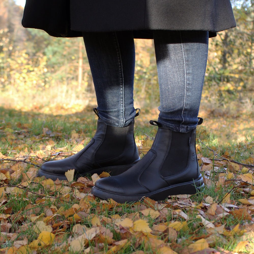 Minfot Ami Chelsea Boots Dam Vattenavvisande TEX Skinn Svart