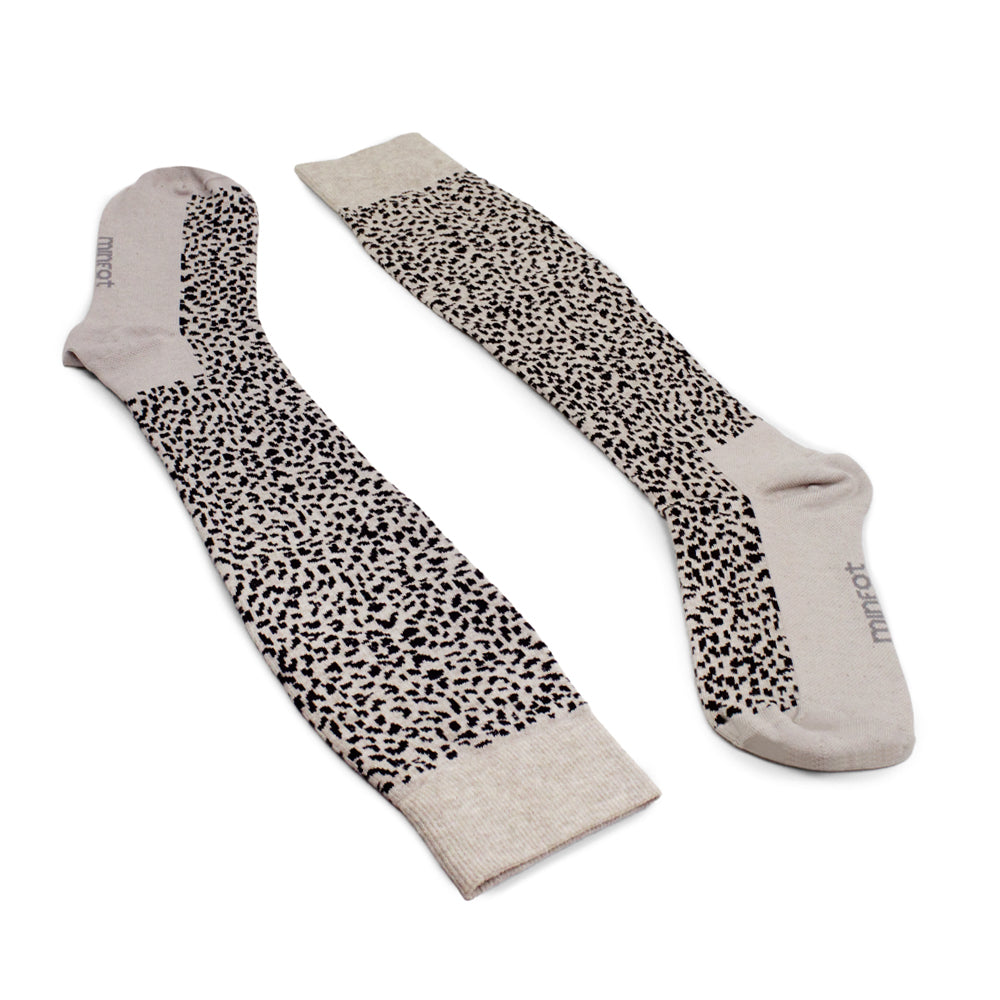 Minfot Tukisukat Puuvilla Leopardi Beige 1-pakkaus
