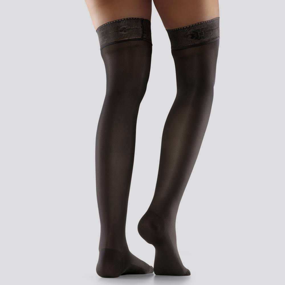 Mabs Stödstrumpor Stay Up Nylon Svart