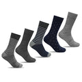 Minfot Strumpor Merinoull Randig Navy Mix 5-pack