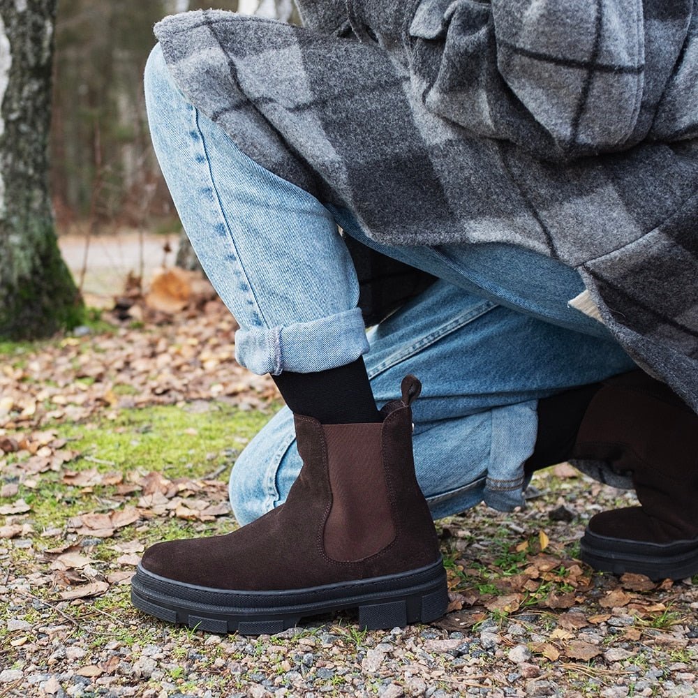 Minfot Chelsea Boots Oslo Mocka Mörkbrun