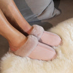 Minfot Lampaannahkatossut Slip on Duved pohjalla Rose