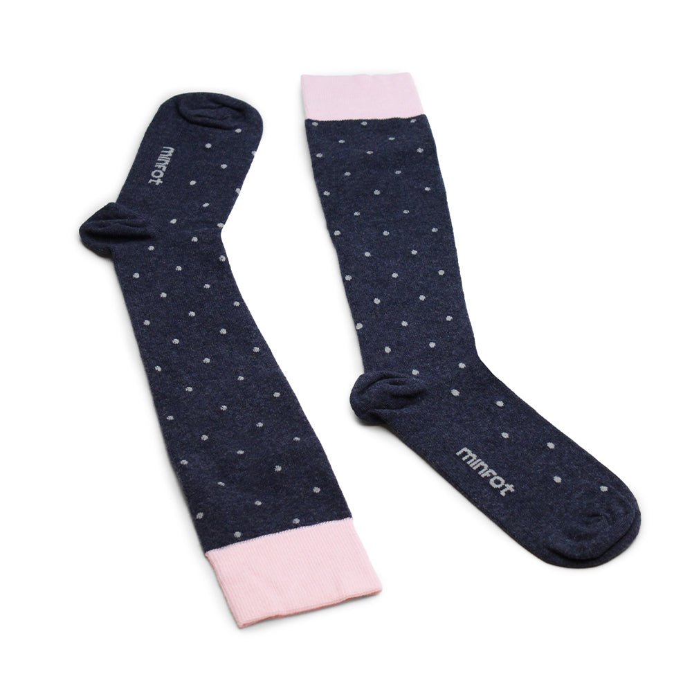 Minfot Stödstrumpor Bomull Eco Dot Grey 1-pack