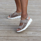 Minfot Sandaali Komfort Bea kantahihna Stretch Mokka Beige