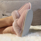 Minfot Lampaannahkatossut Slip on Duved pohjalla Rose