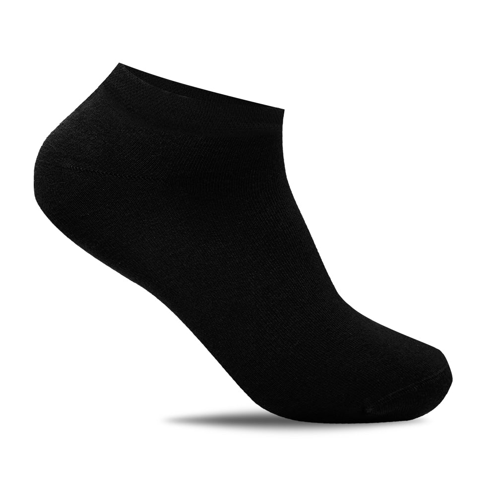 Minfot Sensitive Bambusukat Sneaker Mustat 5-pakkaus Tennarisukat