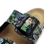 Minfot Softstep Sandaalit Naisten Biosandaali 2 hihnaa Tropical Glow Musta
