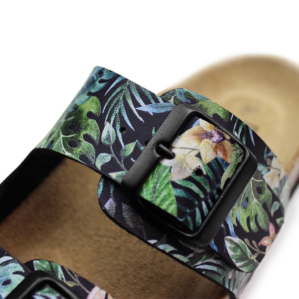 Minfot Softstep Sandaler Dam Biosandal 2-remmar Tropical Glow Svart