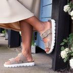 Minfot Abby Sandaler Dam Kardborre Taupe
