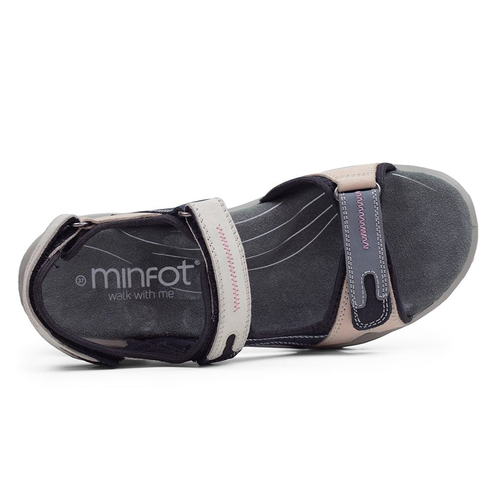 Minfot Sandhamn Sandaler Dam Nubuck Navy Pink