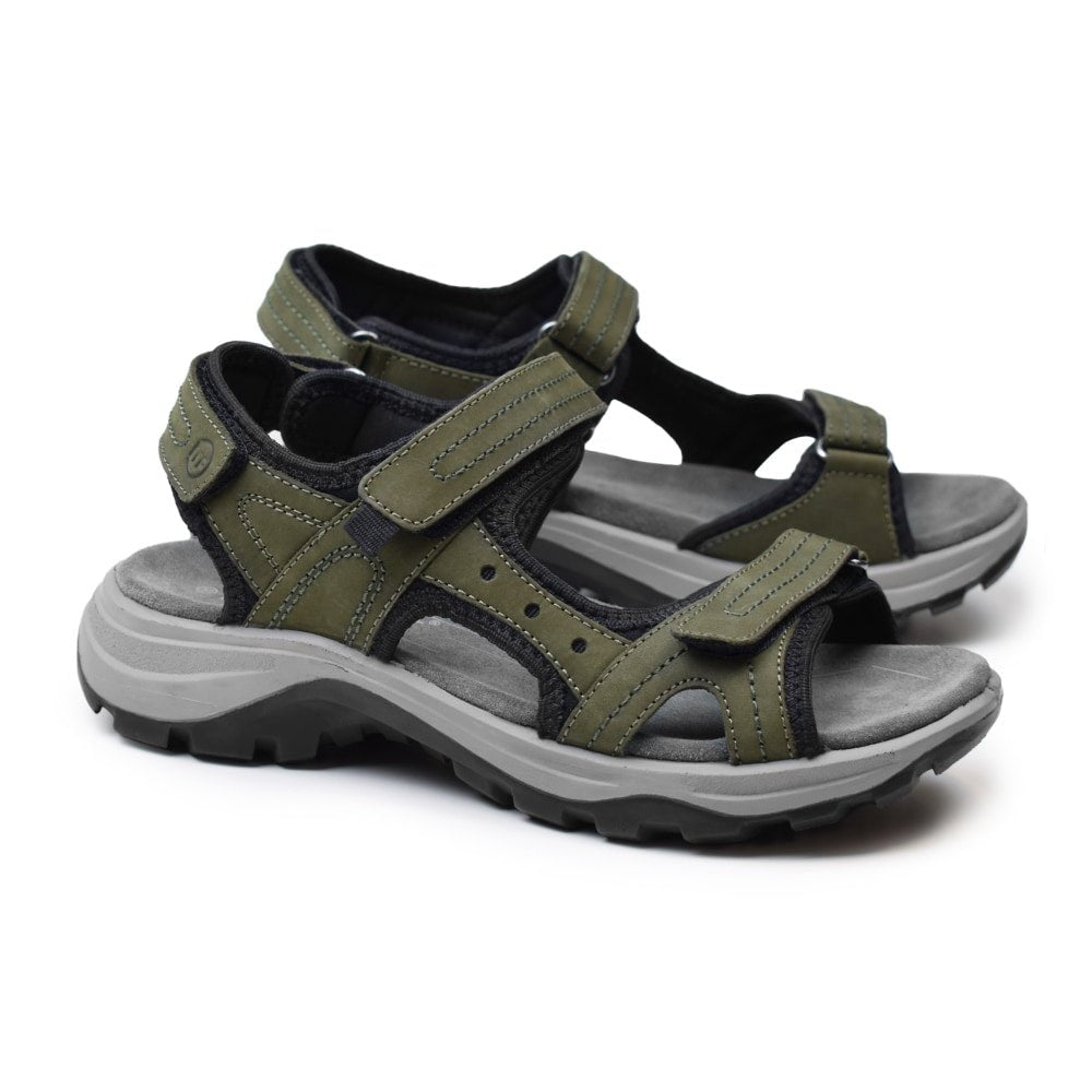 Minfot Sandhamn Sandaler Dam Nubuck Olivgrön