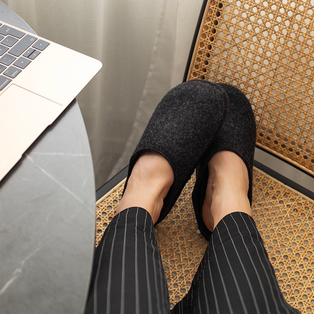 Minfot Tofflor Slip-on Viken Ull Antracit