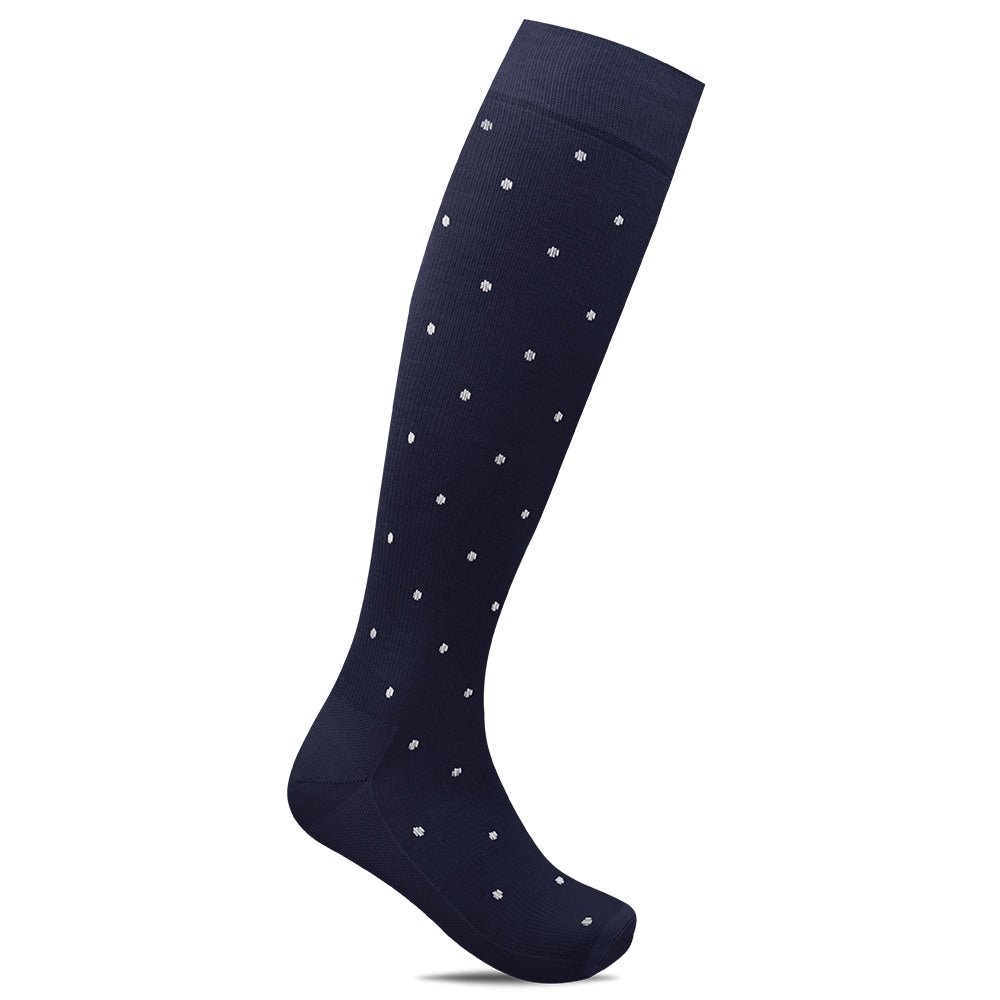 Minfot Stödstrumpor Bambu Prickig Navy 1-pack