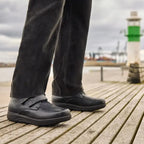 New Feet Albert Extra Breda Skor Stretch Kardborre Svart