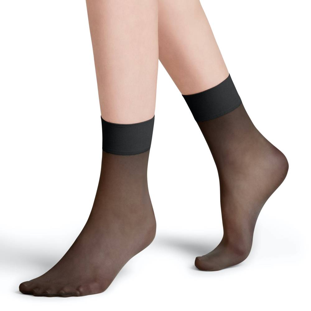 Falke Pure Matt Ankelstrumpor Dam Nylon 20 den Svart 1-pack