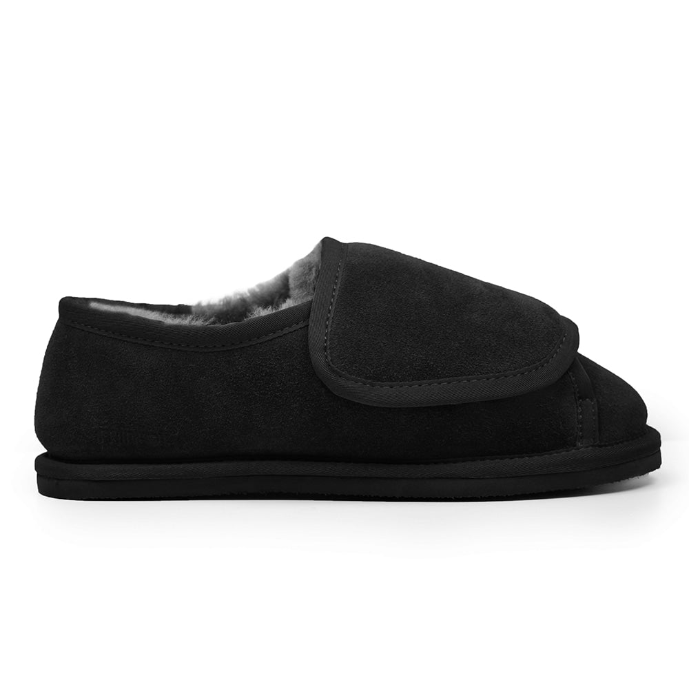 Minfot Fårskinnstofflor Öppningsbar Specialsko Molde Svart