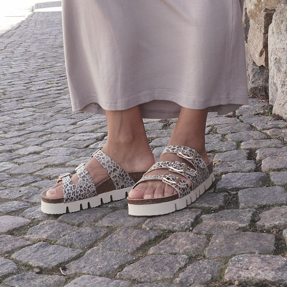Minfot Upstep Lux Sandaler Dam Leopard Beige