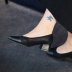 Minfot Irma Dam Finskor med Klack Stretch Svart