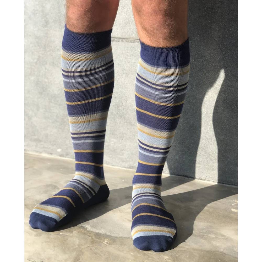 SupCare Stödstrumpor Bambu Stripes Marine