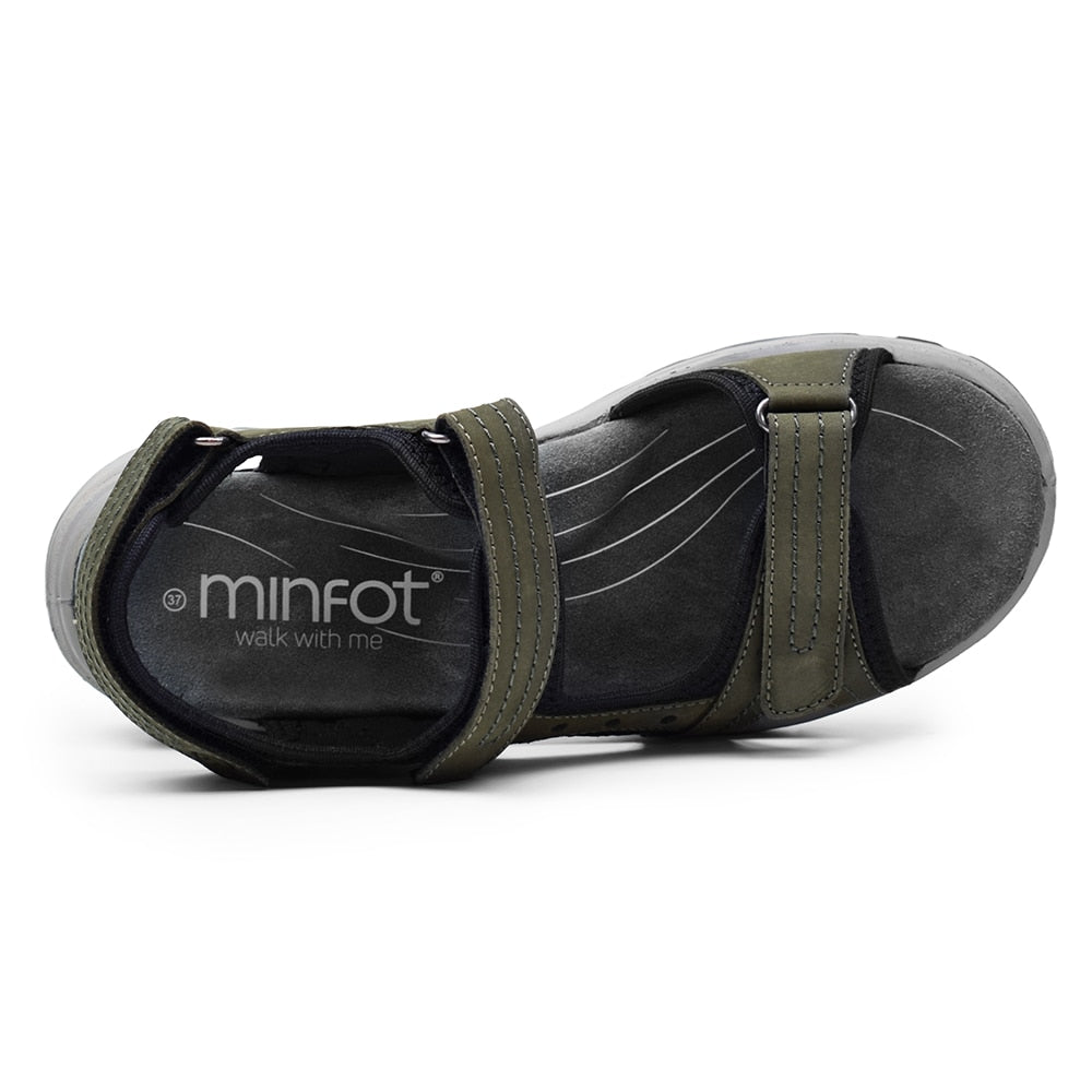 Minfot Sandhamn Sandaler Dam Nubuck Olivgrön