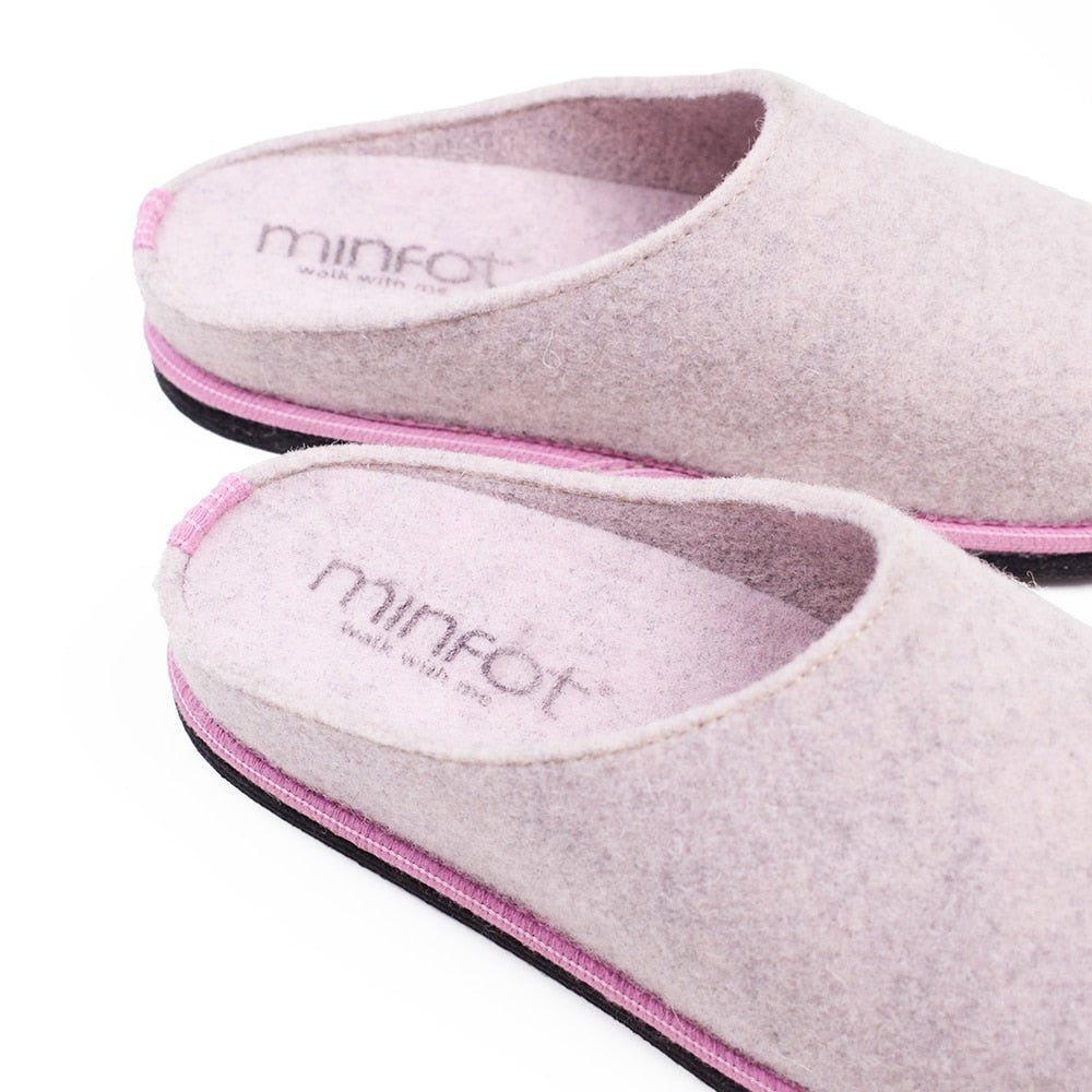 Minfot Tofflor Slip-on Viken Ull Rosa
